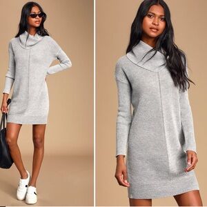 Lulu's Gray Long Sleeve Dress